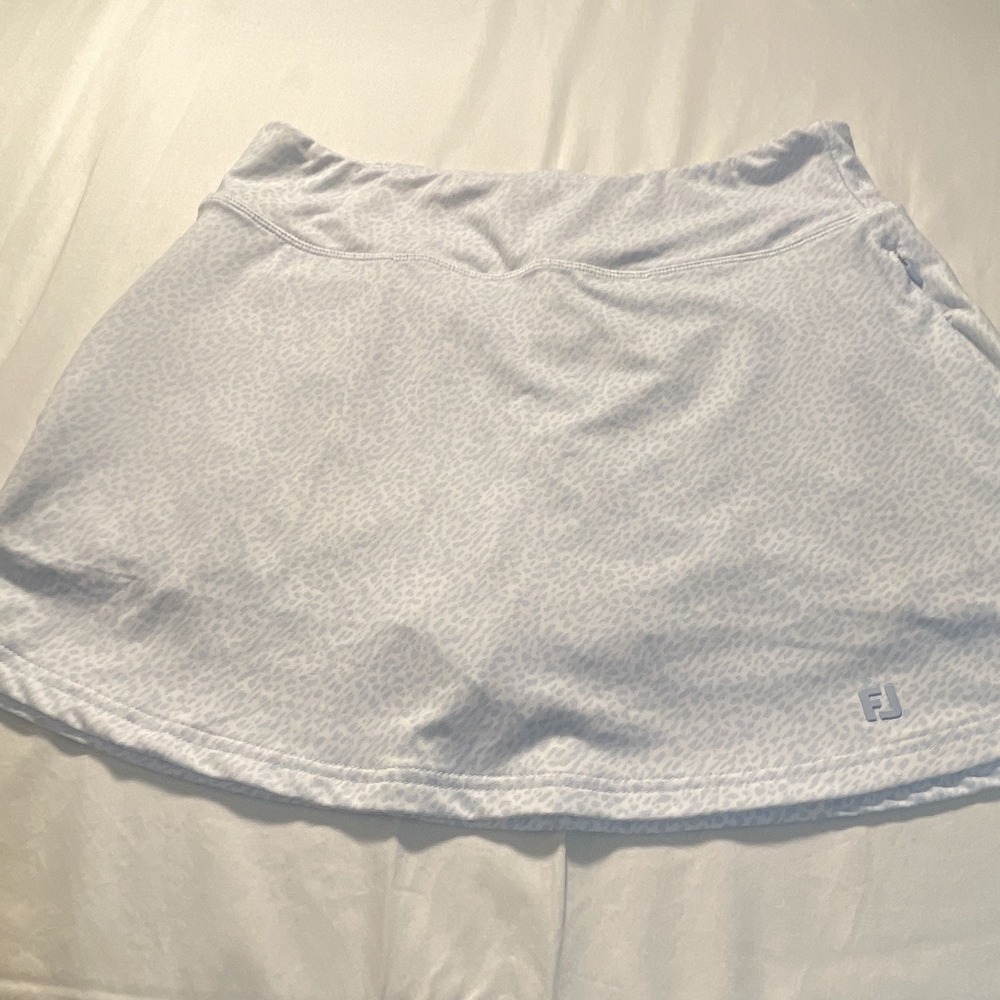 FootJoy Light Blue Animal Print Golf Skort S Stretch Pockets Pull On‎ Logo